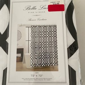 NWT Black and White 72x72 Shower Curtain